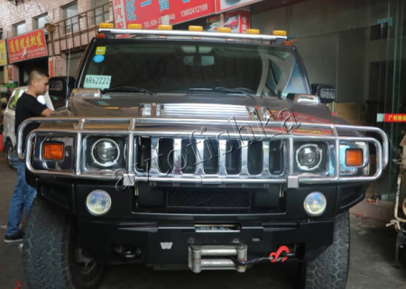 Hummer H2 (02-08) защита переднего бампера, труба из нержавеющей стали