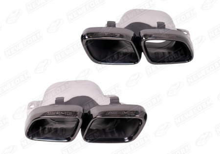 Mercedes-Benz C-Klasse W205 Coupe рестайлинг 2018 - н.в. Насадки на глушитель 6.3S AMG черные