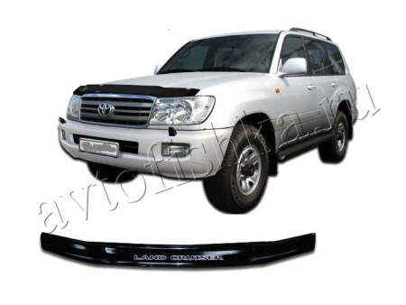 Дефлектор капота темный с надписью Toyota Land Cruiser 100 1998-2007