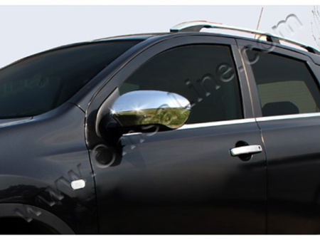 Nissan Qashqai (2007-) хромированные накладки на корпуса зеркал из пластика, комплект 2 штуки