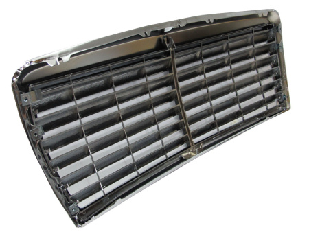 Mercedes S W126 (80-92) решетка радиатора черная, дизайн "Авангард", с рамкой в сборе.