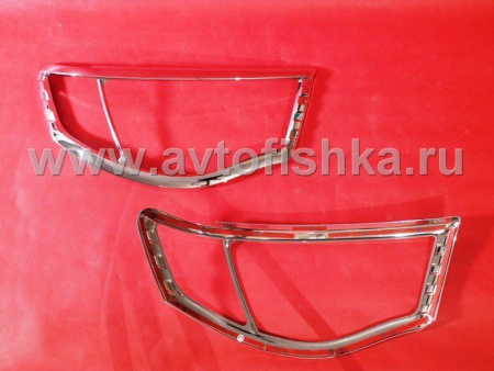 Mitsubishi L200 Triton накладки на передние фары хромированные, комплект 2 шт.