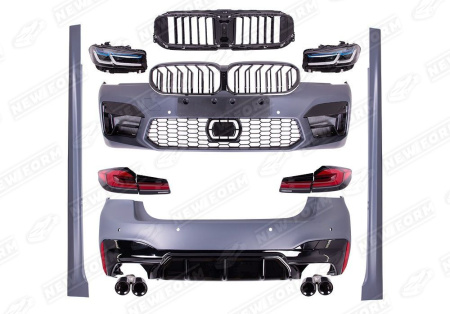 BMW 5 серия G30/G31 2016 - 2020 комплект рестайлинга М5 для переделки черныые насадки