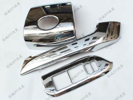 Toyota Land Cruiser Prado 150 (10-) накладки панелей салона, хромированные, комплект 9 предметов