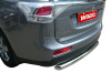 Mitsubishi Outlander (2012-) защита заднего бампера из нержавеющей стали, труба 60mm