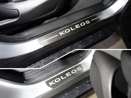 Renault Koleos (16–) Накладки на пороги (лист шлифованный надпись Koleos) 4шт