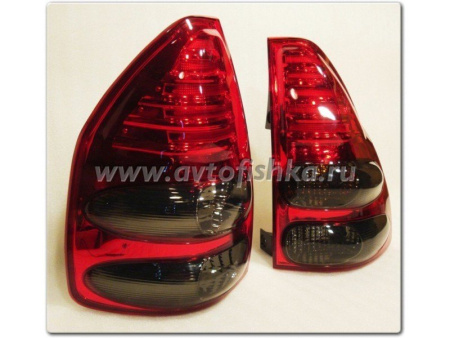 Toyota Land Cruiser Prado 120 (02-09) фонари задние светодиодные красно-тонированные, дизайн Lexus, комплект 2 шт.