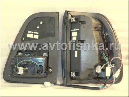 Toyota Land Cruiser 100 (98-07) фонари задние светодиодные красно-тонированные, дизайн Lexus, комплект лев.+прав.