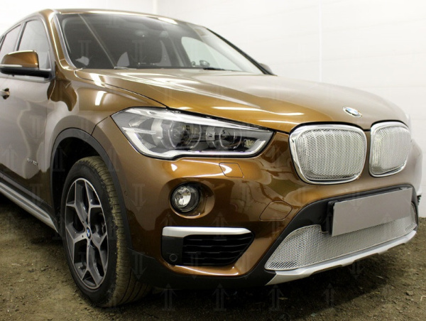 BMW X1 (15–) Защита радиатора Premium, хром, верх
