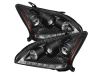 Lexus RX330, RX350 (03-08) фары передние линзовые черные, со светодиодной подсветкой DRL