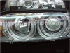 BMW 5 E39 (95-00) фары передние хромированные, со светящимися ободками, с белым поворотником, с моторами электрокорректора, комплект 2 шт.