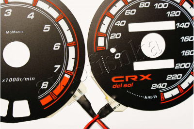 Honda CRX Del Sol светодиодные шкалы (циферблаты) на панель приборов - дизайн 2