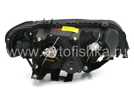 BMW X5 (98-03) фары передние линзовые черные, со светящимися ободками, под штатный ксенон, с моторами электрокорректора, комплект 2 шт.