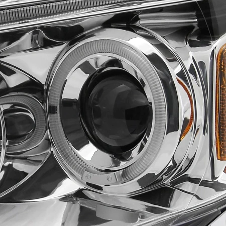 Toyota Tacoma (05-12) фары передние линзовые хромированные, с ангельскими глазками