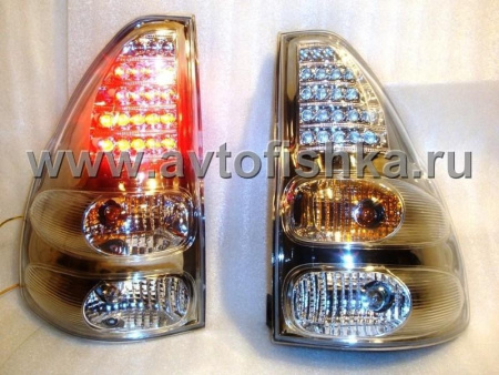 Toyota Land Cruiser Prado 120 (02-) фонари задние светодиодные хромированные, комплект 2 шт.