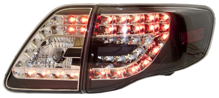 Toyota Corolla (2006-2010) фонари задние светодиодные черные, комплект лев.+прав.