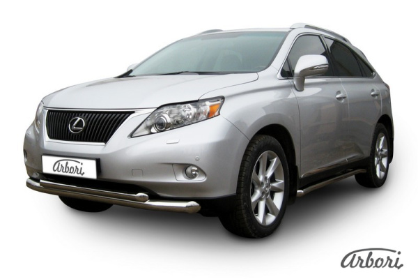 Защита переднего бампера Arbori d76+d57 двойная LEXUS RX-350 2009-2012