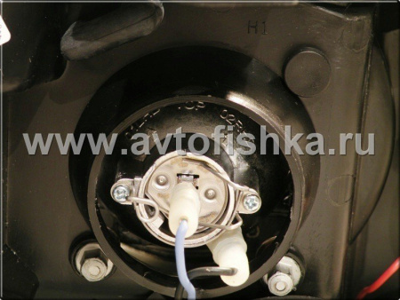 Honda Civic (96-98) фары передние линзовые черные, со светящимися ободками, комплект 2 шт.