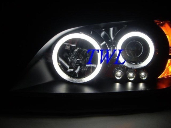 Lexus IS200, IS350 (98-) фары передние линзовые черные, со светящимися ободками, комплект 2 шт.