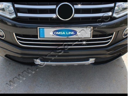 Volkswagen Amarok (2010-) накладки на передний бампер из нержавеющей стали, комплект 3 шт.