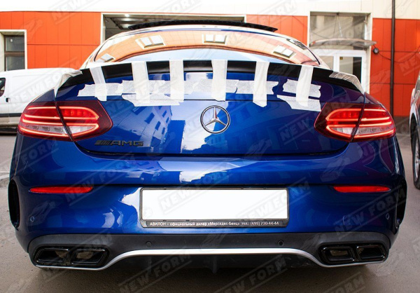 Mercedes-Benz C-Klasse W205 Coupe 2014 - 2018 Диффузор заднего бампера 6.3 AMG хром