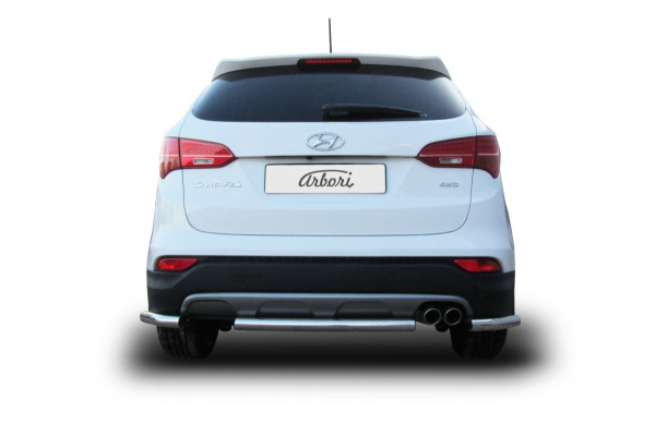 Защита заднего бампера Arbori d57 короткая HYUNDAI SANTA-FE 2012-
