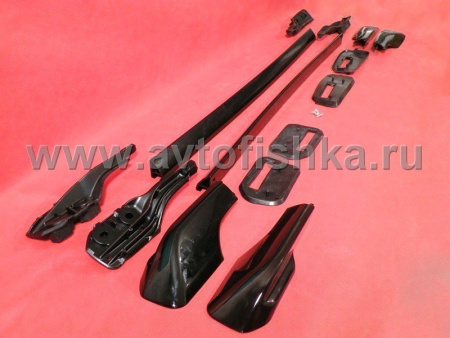 Toyota RAV4 (06-09), (09-) длинная база рейлинги продольные на крышу, алюминиевые черные, дизайн "Оригинал", установочный комплект.