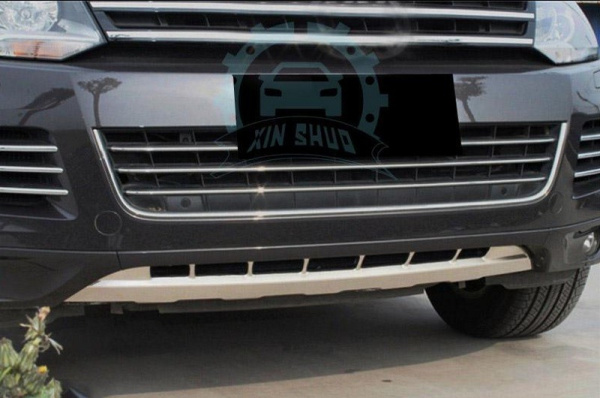 Volkswagen Touareg (14–) Комплект накладок переднего и заднего бамперов, нерж сталь.