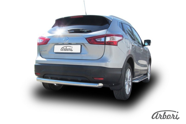 Защита заднего бампера Arbori d76 NISSAN QASHQAI 2014-