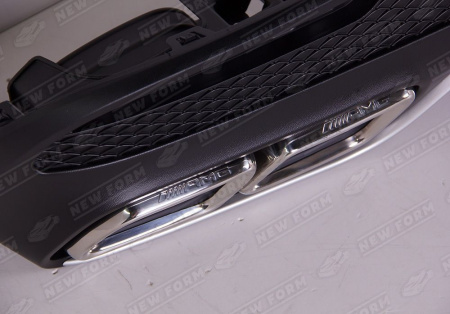 Mercedes-Benz GLE-Klasse W166 2015 - 2018 Диффузор заднего бампера с насадками на глушитель 6.3 AMG хром