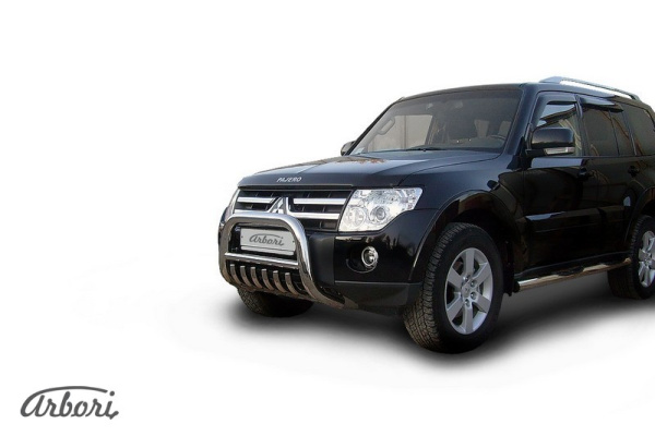 Защита передняя Arbori d76 низкая с защитой картера MITSUBISHI PAJERO IV 2006-