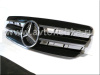Mercedes C-class W203 (00-07) седан решетка радиатора черная со звездой, дизайн CL-class, 3 ламели.