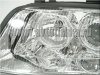 Audi A6 (99-01) фары передние линзовые хромированные, со светящимися ободками, под корректор, комплект 2 шт.