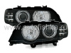 BMW X5 (98-03) фары передние линзовые черные, со светящимися ободками, под штатный ксенон, с моторами электрокорректора, комплект 2 шт.