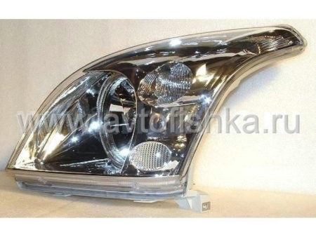 Toyota Land Cruiser Prado 120 (02-09) фары передние хромированные со светящимися ободками, комплект 2 шт.