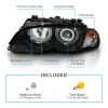 BMW 3 E46 Купе / M3 (2000-2006) фары передние линзованные черные, с ангельскими глазками