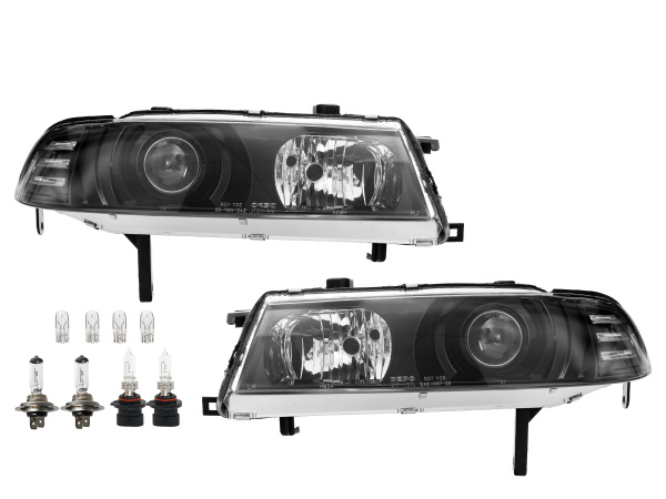 Honda Prelude (92-96) фары передние линзовые черные, комплект 2 шт.