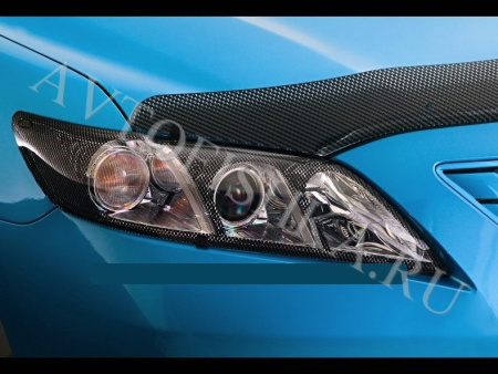 Защита передних фар карбон Toyota Camry 2006-2009
