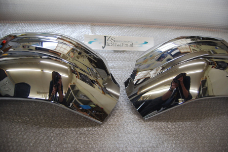 Toyota FJ Cruiser (07-) угловые защитные хромированные накладки заднего бампера, комплект 2 шт.