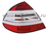 Mercedes E W211 (02-06) фонари задние светодиодные красно-белые с белыми молдингами, дизайн W221, комплект 2 шт.