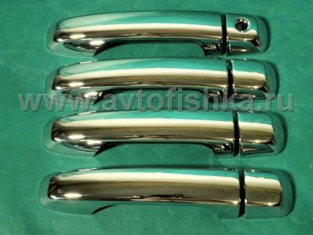 Toyota Land Cruiser Prado 150 (10-) накладки на ручки дверей хромированные, пластик, комплект 4 шт.