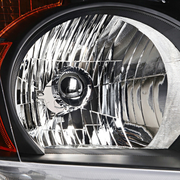 Honda CR-V II (01-04) фары передние черные с желтыми повторителями, комплект 2 шт.