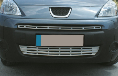 Peugeot Partner (08–) Накладки на решетку радиатора, нерж., 2 части