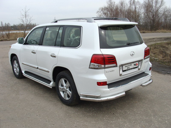 Lexus LX (12–) Защита задняя (уголки двойные) 76,1/42,4 мм