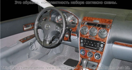 Декоративные накладки салона Mazda 6 2006-2008 с навигацией