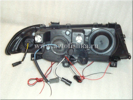 BMW 3 E46 (98-01) 4 дв. седан фары передние хромированные, со светящимися ободками, комплект 2 шт.