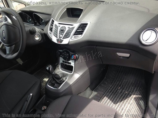 Ford Fiesta 2009-2017 декоративные накладки (отделка салона) под дерево, карбон, алюминий