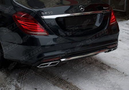 Mercedes-Benz S-Klasse W222 2013 - 2017 Диффузор заднего бампера с насадками 6.5 AMG
