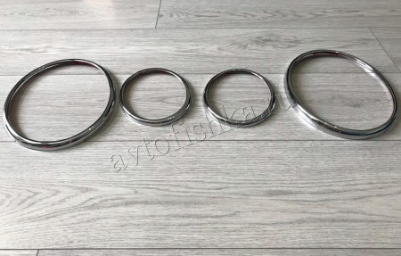 Mercedes E W210 (95-02) декоративные накладки на передние фары, хромированные кольца, комплект 4 шт.