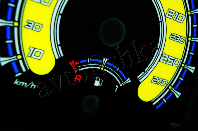 Renault Megane 2 светодиодные шкалы (циферблаты) на панель приборов - дизайн 2